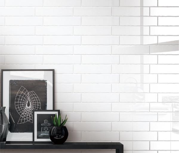 Cheap Pure White Wave Edge Artistic Glossy Wall Tile For Bathroom Home Decoration for sale