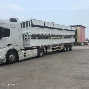3 Axles Drop Side Board Sidewall Triaxle Trailer With Options Self-dumping Function