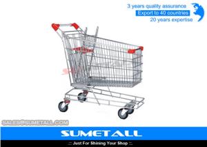 Best Metal Supermarket Shopping Trolley Wheel Lock 240L / Shopping Cart For Groceries wholesale