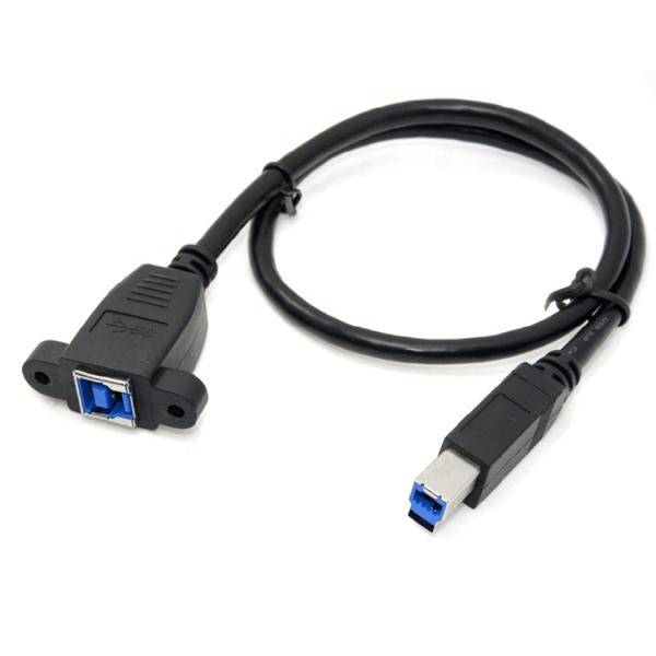 Screw Locking Stud Panel Mount Male To Female USB 3.0 Type B Cable