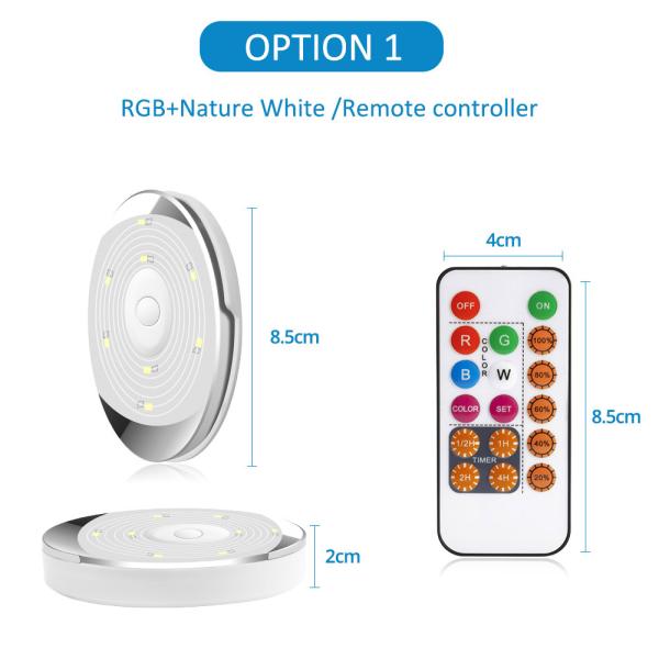 55LM Wireless Color Changing Puck Lights / 0.8w Remote Control Closet Light