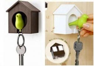 Best Plastic Little Bird House Whistle Finder Key Chains  promotion gift wholesale