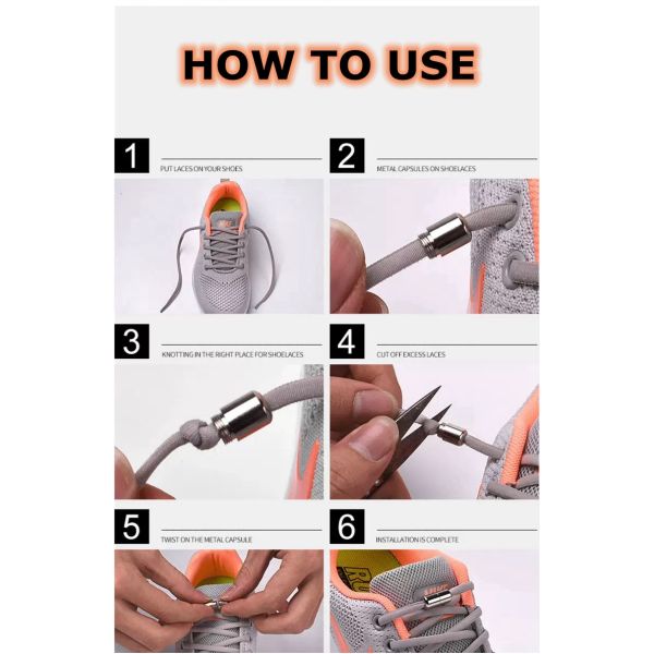 Creative Shoelace Round Double Porous No-Tie Lace Elastic Silicone Shoelace Child Adult Convenient Free Shoe Laces