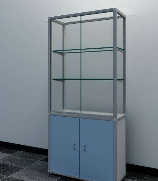 Environmental Pharmacy Display Stands / 4 Layers Lockable Glass Display Case