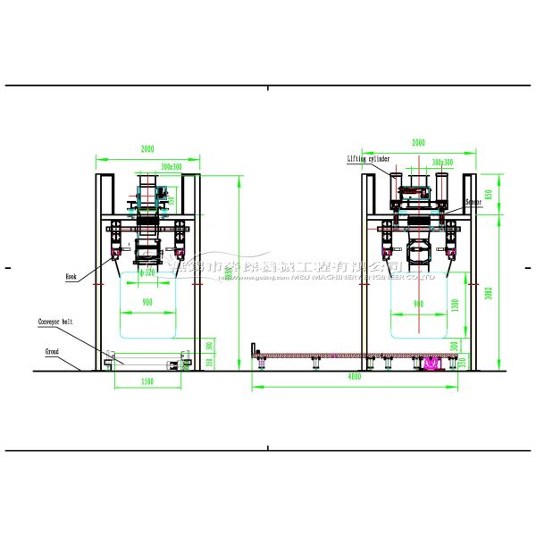 Semi-automatic Big Bag Powder Filling Packing Machine with Electrical Pneumatic Drive