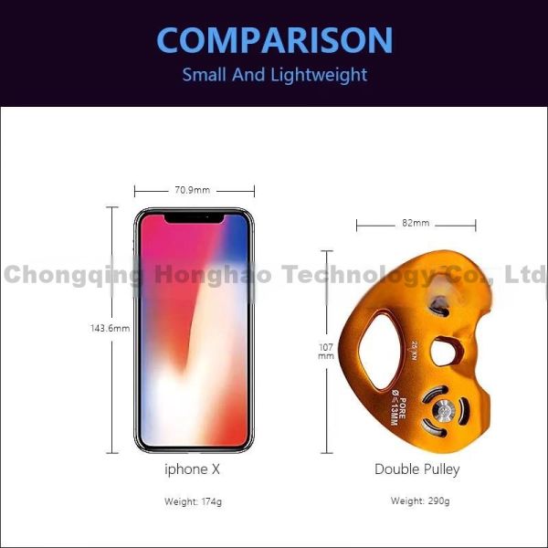 Climbing Double Pulley Heart Shaped High Altitude Transport Cable Crossing Gear