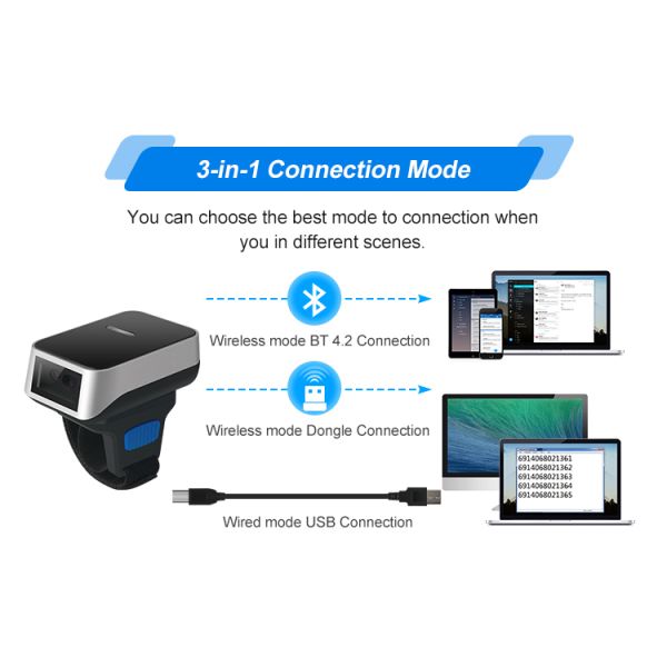 Read All Mainstream 1D 2D Barcodes Scanner with 3mil Resolution 100 000 Data Storage Capacity