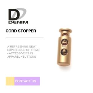Fancy Gold Down Jacket Buttons Bungee Cord Stopper Good Wear Resistance