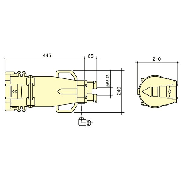 PowerSyntax 4P 630 Amp 415V IP67 Heavy Duty High Current Industrial Connector Part No. 75333