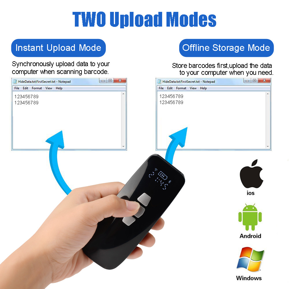 2d Inventory Rugged Bluetooth Barcode Scanner For Android Tablet