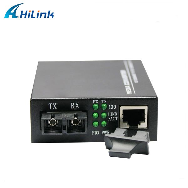 Dual Fiber 25KM Single Mode SC Media Converter 10/100M Tx To 100M Fx 2 Ports