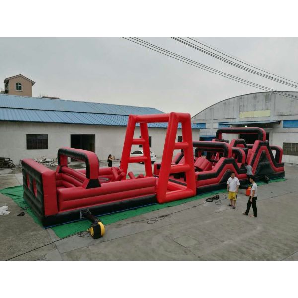 Awesome 46.5m Length Inflatable Obstacle Course Amazing With PVC Tarpaulin