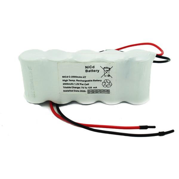 Cheap C2500mAh NiCd 6.0V Rechargeable Cell Battery Pack Expected Life 5 Years for sale