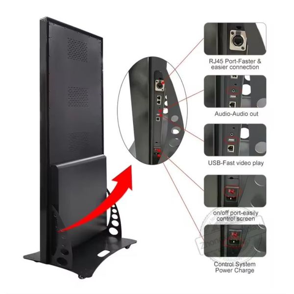 High Brightness Poster Led Display P1.86 P2 P2.5 P3 COB Indoor Commercial Floor Stand Digital LED Poster For Shopping Mall/Cinema