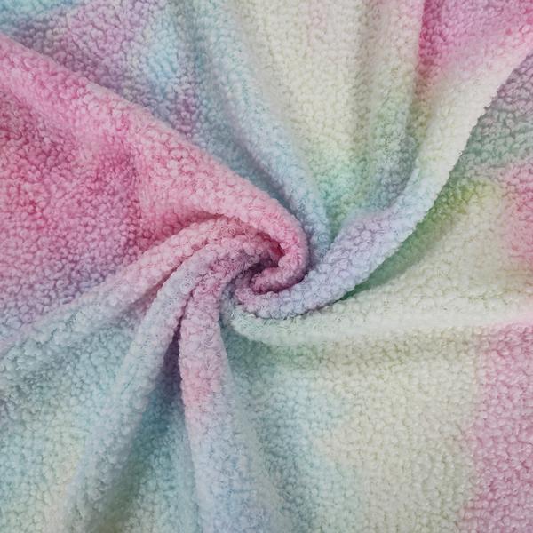 Cheap Tie Dye Sherpa Fleece Fabric 280 Gsm 100% Polyester Colorful For Hoodie for sale
