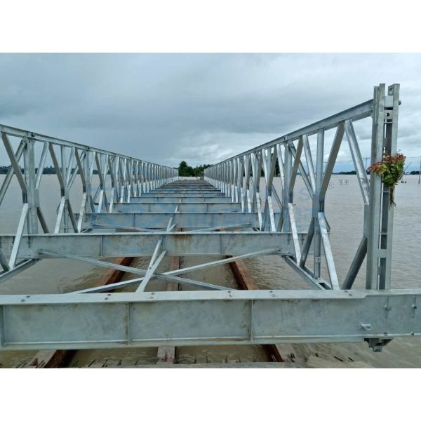 Steel Deck Temporary Bailey Bridge Construction
