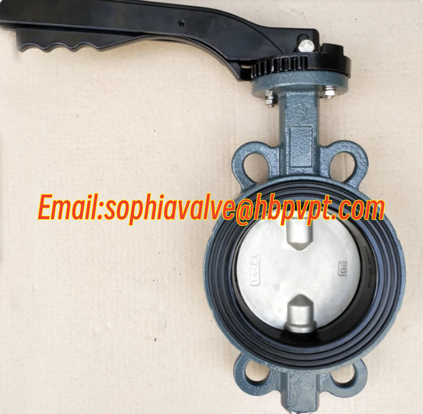 DIN resilient seal cast iron PN10/16 butterfly valve