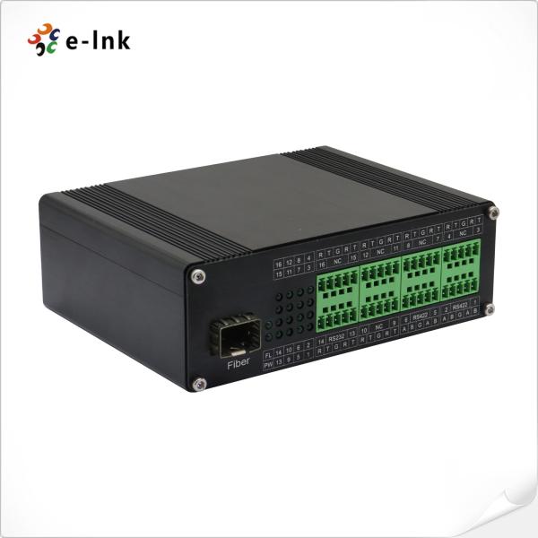 Cheap 8 Channel RS232 RS485 Serial Fiber Media Converter SFP Port IP40 Aluminum Casing for sale