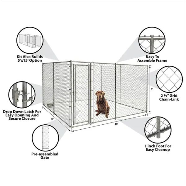 UV Resistant Cover 5ft PVC Coated Dog Run Kennel
