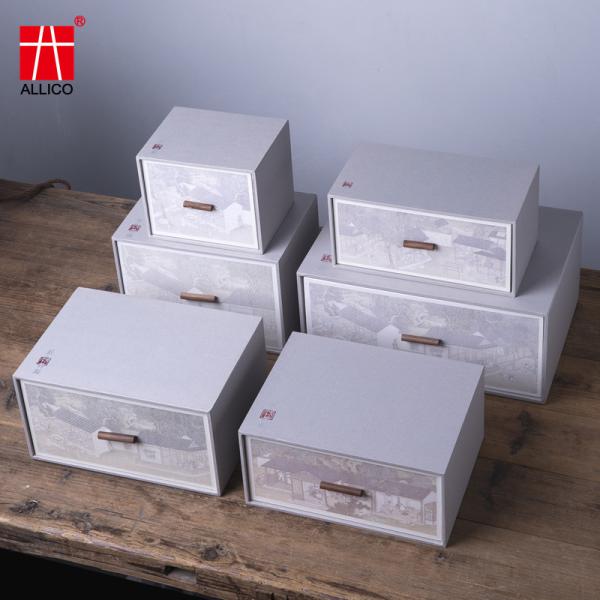 Cheap Custom Logo UV Packaging Sliding Drawer Gift Boxes White Cardboard Gift Box for sale