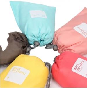 Best Folded Polyester Fabric Drawstring Bag Mini Gift Pouch Shoes Pocket Storage Pouch wholesale