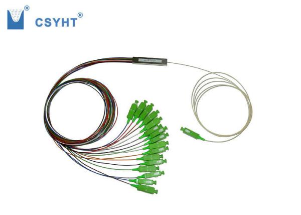 Cheap PLC 16 Way Fiber Optic Splitter Cable Input And Output With SC APC Connector for sale