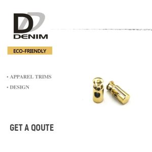 Best Gold Shiny Cord Stopper Metal Bulk Clothing Buttons With Holes wholesale