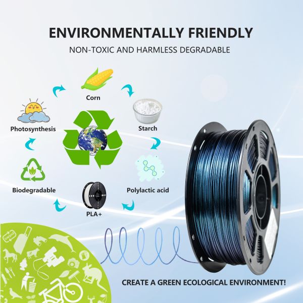 High Strength 3D Printing Filament 1000g Change Galaxy Titanium Alloy PLA+ Filament FDM Forming Technology 1.75mm