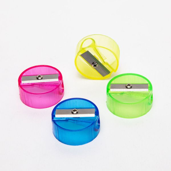 Mini School Kids Round Handheld Pencil Sharpener With Cover