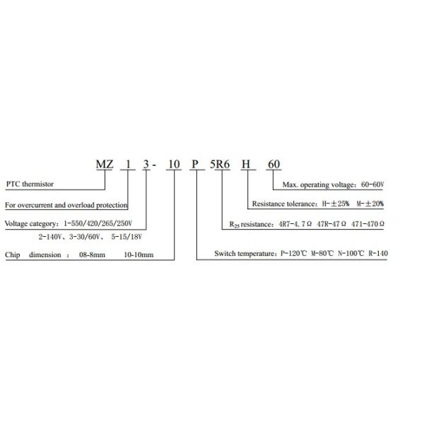 MZ13 Series PTC Thermistors For Transformer And Adapter