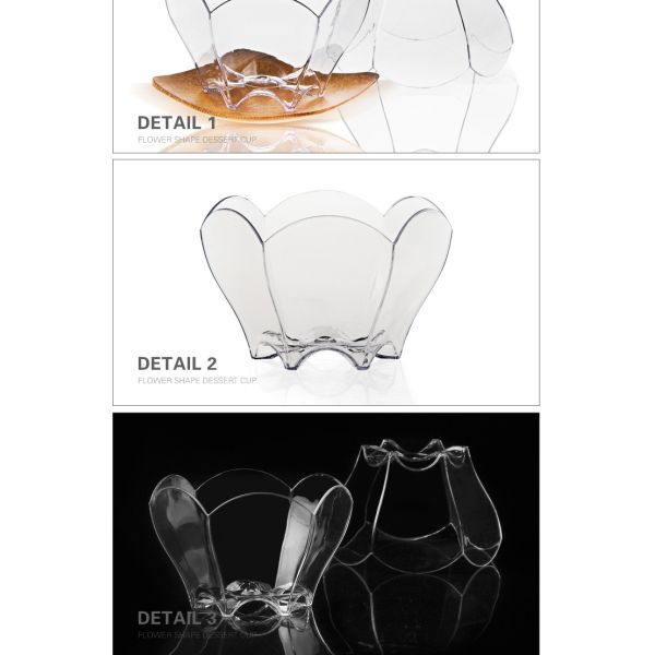 Nice wholesale custom plastic flower design ice cream cup for dessert