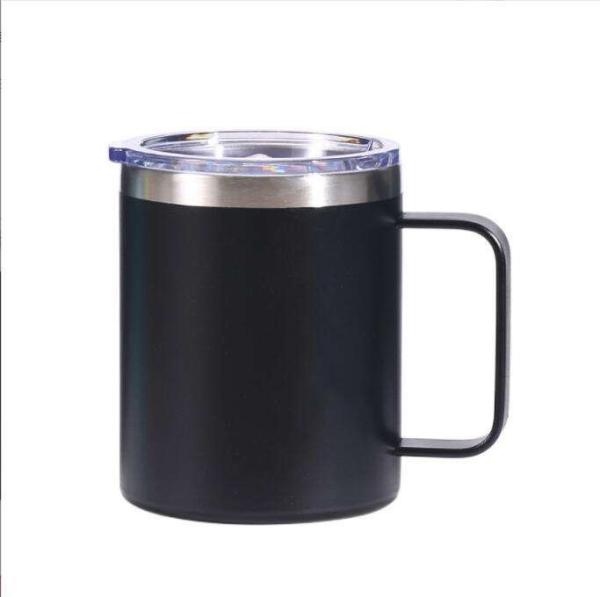 Cheap 14oz Stainless Steel Travel Tumbler Insulated Coffee Mug Custom Logo Wine Cup Vacuum Coffee Mug With Handle for sale