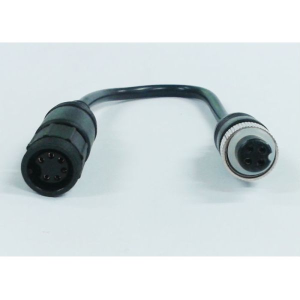 Black / White Ip68 6 Pin Power Cord Eversing Camera Extension Cable