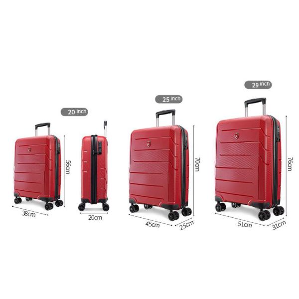 Lightweight Polypropylene Trolley Bag Stylish Hard Cover Suitcase Set 40-135litres