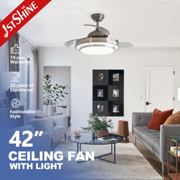 Cheap 42" Retractable Ceiling Fan Light With Remote Control DC Motor for sale
