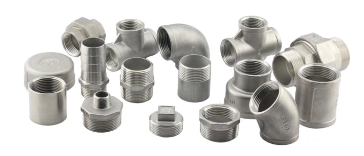 SS304 316 Stainless Steel Casting Pipe Fitting BSPT NPT Thread Screwed Tee