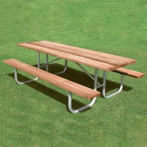 SGS  sunproof 6 Seats Metal And Wood Garden Table