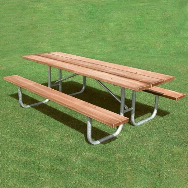 Cheap SGS  sunproof 6 Seats Metal And Wood Garden Table for sale