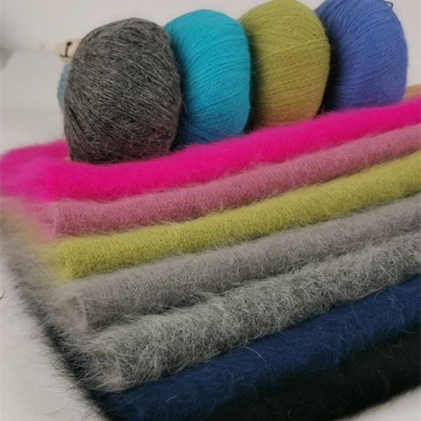 Wool Cashmere Blended Angora Mink Rabbit Fur Knitting Yarn For Sweater