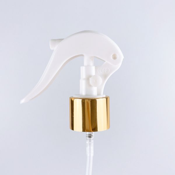 24/410  Aluminum shiny gold closure small mini trigger sprayer