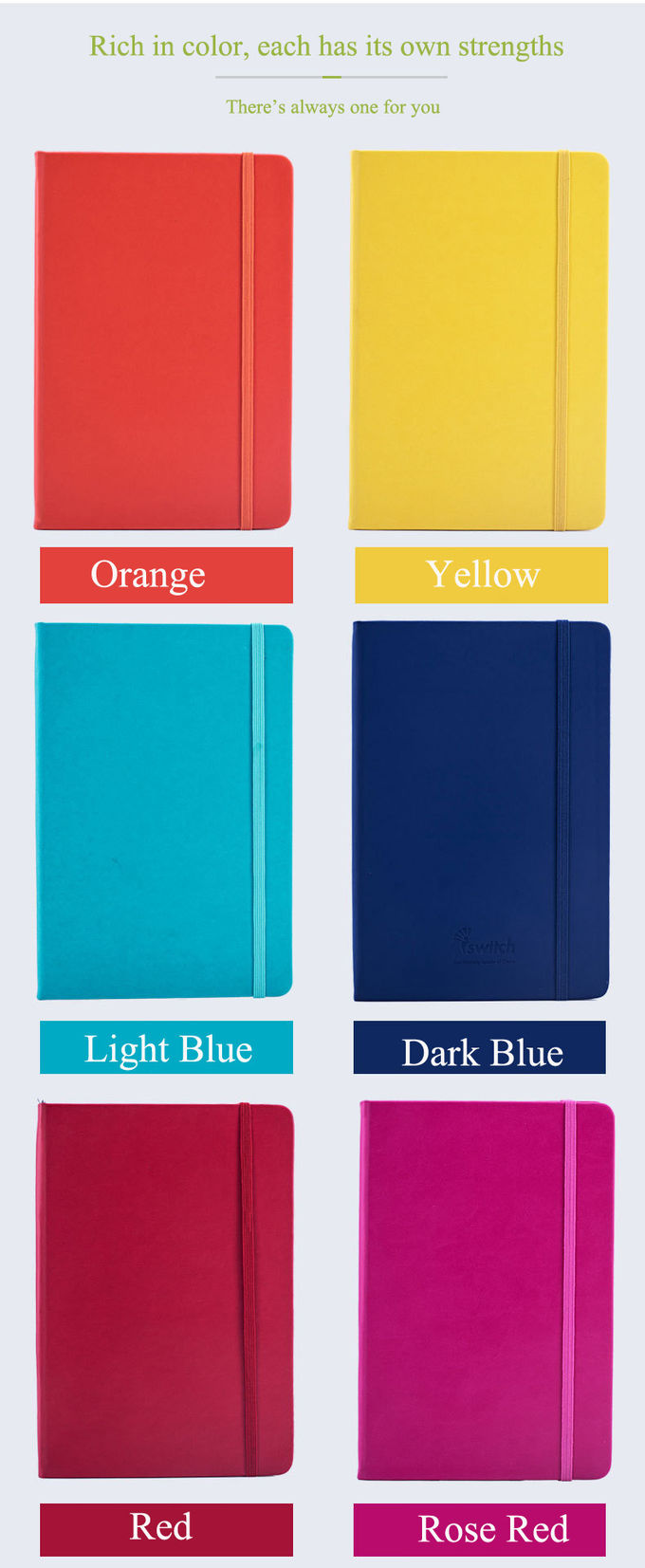 Office supplies lay out pu leather a5 size elastic closure custom notebook for promotional office and school use
