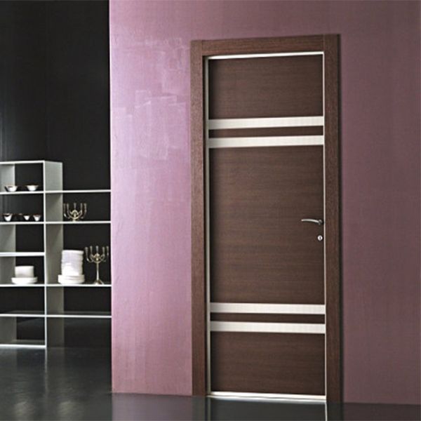 Durable Interior Solid Wood Doors Customized Size / Color With Tempered Glass