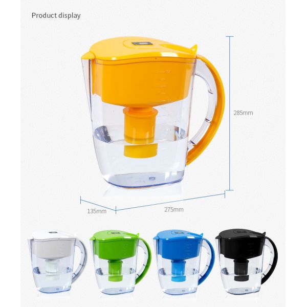 Alkaline Mineral Water Pitcher Fast Filtering , Plastic Water Purifier Jug 3.5L