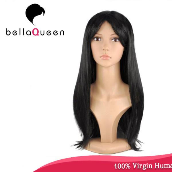 Cheap Hand Tied Straight 7A Virgin Human Hair Lace Wigs Hair Natural Color for sale