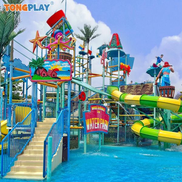Ancient Village Splash Park Playground Anti Authentic Fiberglass Pool Water Slide