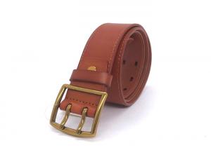 China 38mm Men'S Leather Double Prong Belt For Jeans Trousers on sale