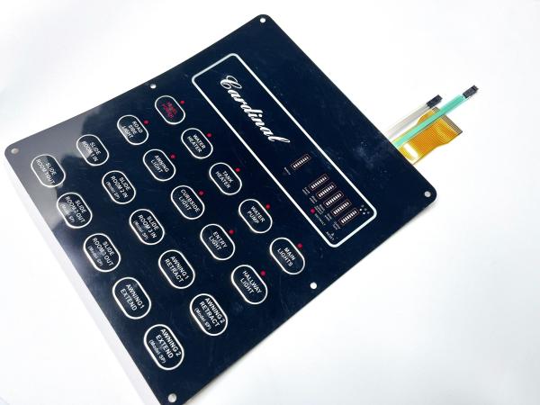 Cheap 3M Rear Adhesive Waterproof Backlit Membrane Switches With Gradient Printing for sale