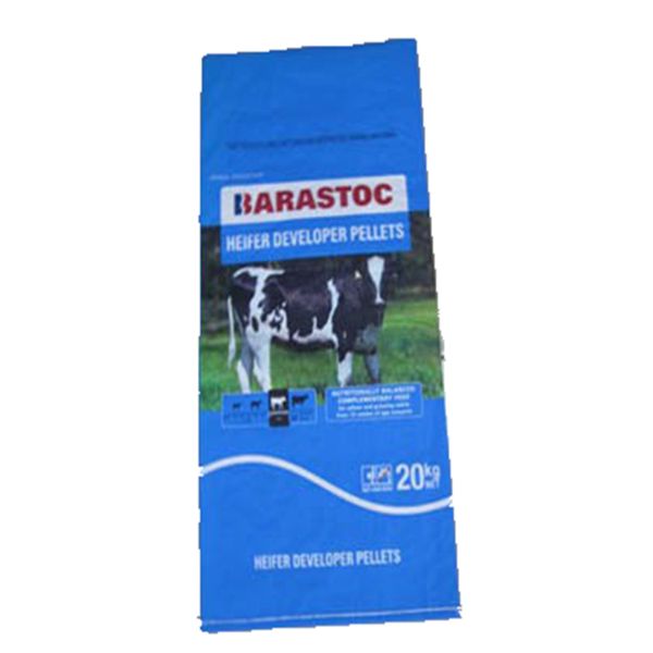 Anti Slip Surface Woven Polypropylene Feed Bags Printed Feed Sacks With Top Hemming