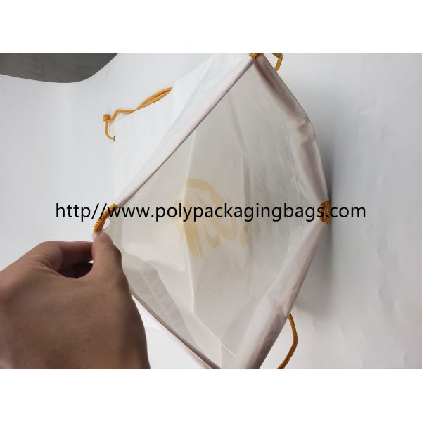 Two Layer CPE / LDPE Plastic Drawstring Backpack Bags With Logo