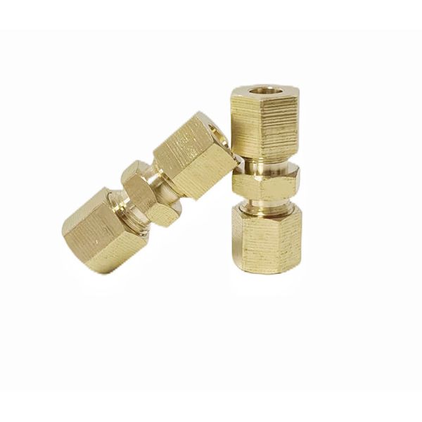 Round Head CNC Compression Pipe Fittings 3/8'' X 3/8''